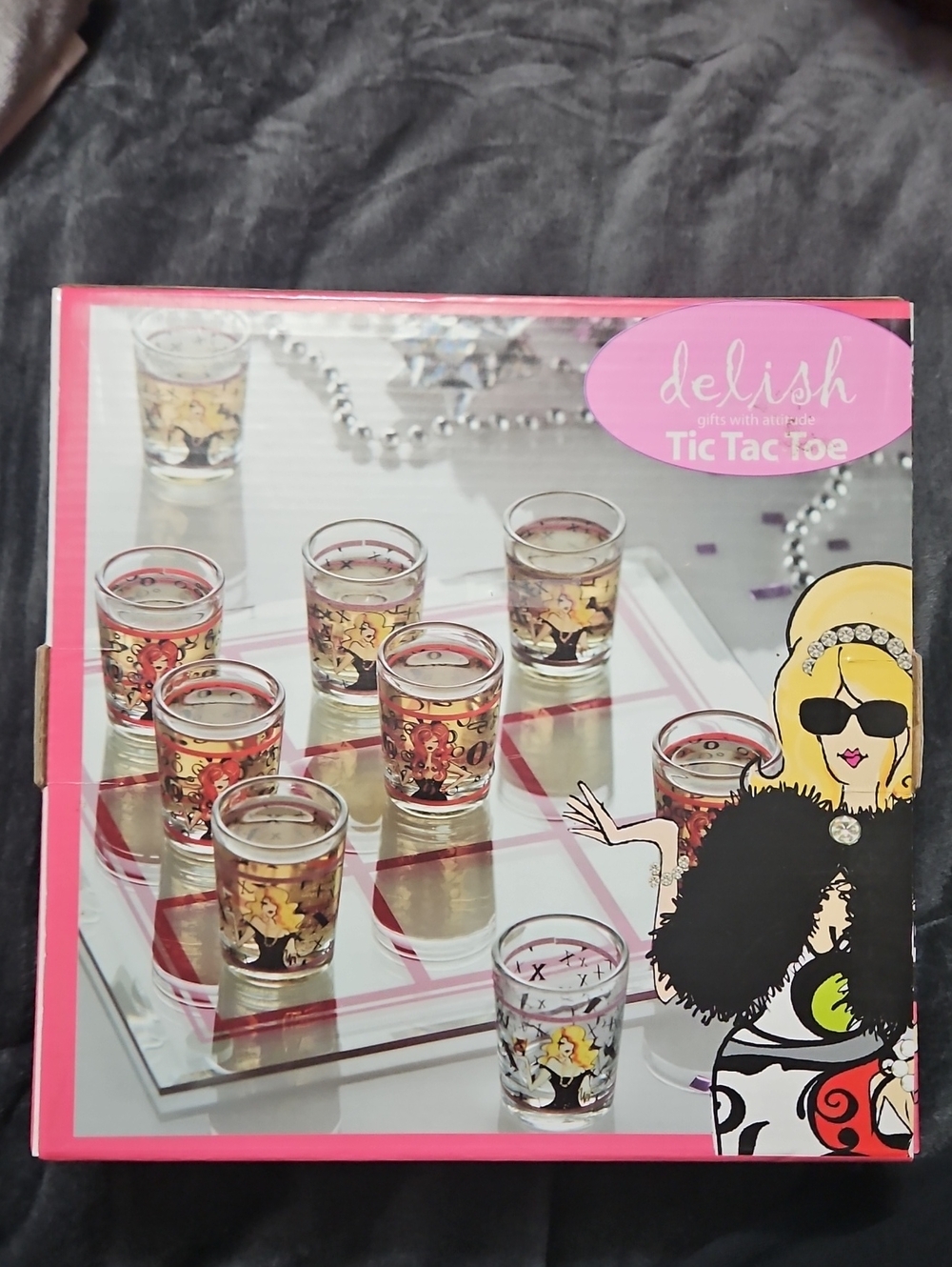 Pink Tic Tac Toe Shot Glass Party Game